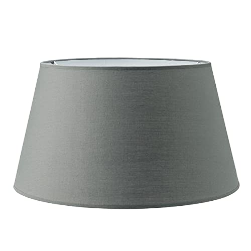 Largo Abat-jour rond en textile | Abat-jour conique | Culot E27 | Diamètre 40 cm Hauteur 22 cm | Gris | Convient pour tous les intérieurs IP20 | Convient pour lampe LED Cover