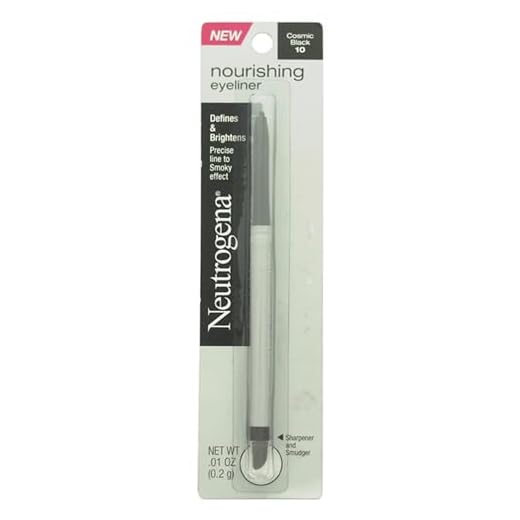 Neutrogena Nourishing Eyeliner Pencil, Built-in Sharpener for Precise Application and Smudger for Soft Smokey Look, Luminous, Nonfading and Nonsmudging Cosmic Black 10,.01 oz