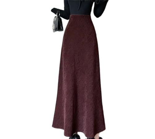 Women’s Velvet Mermaid Skirt High Waist Elastic Midi Pleated Autumn Winter Vintage Banquet Skirt
