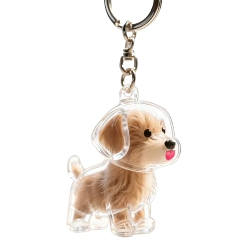 Dog Hair Keychain,Transparent Bottle for Fur,Dog Memorial Gifts for Loss,Pet Fur Keepsake,Dogs Hair Collector Keychain,Red Mouth