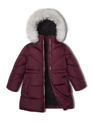 solomate Girls Winter Coats with Hood - Toddler Girls' Outerwear Long Puffer Fleece Lined Jackets for Kids with Long Sleeve4