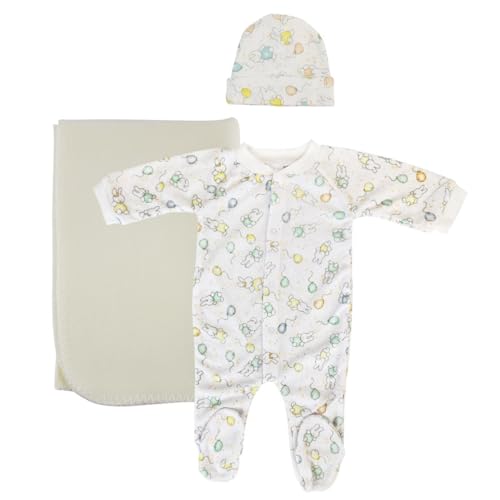 Bambini NC-0968S Unisex Newborn Baby 3 Piece Layette Sets, Yellow