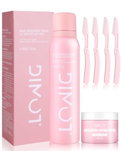 Hair Identifier Spray for Face Shaving Powder Spray Women with Soothing Cream, Facial Hair Spray Face Body Hair Identifier Spray Face Spray for Shaving Peach Fuzz Spray for All Skin Types