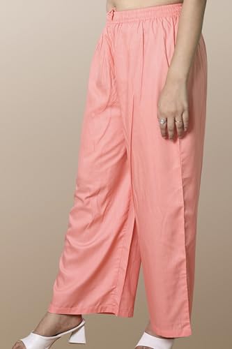 Image of Women's Solid Rayon Palazzo Pants Regular Palazo