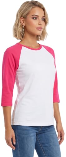 Image of ToBeInStyle Women's Classic Two Color Cotton Baseball T-Shirts