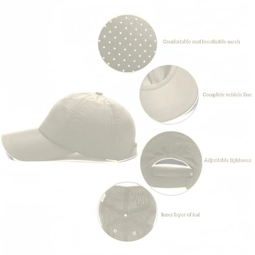 Image of Quick Dry Fit Baseball Cap - Water Repellent Sun Hat for Fishing, Running, Hiking, Golf, Surfing, Sailing, Boating