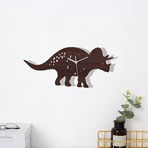 Npkgvia Animal Wall Clock Wooden Cartoon Wall Hanging Children Room Bedroom Decoration Mute Creative Wall Sticker Clock Stained Glass Supplies Glass (B-M, One Size) #TOP1