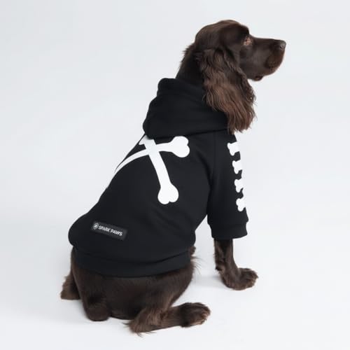 Image of Spark Paws Dog Hoodie - Premium Dog Sweater for Small, Medium, and Large Dogs | Warm Outfits for French Bulldogs, Pitbull, Puppy, Winter Jacket Alternative - Woof - 2XL