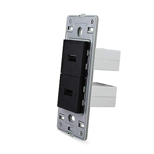 LIVOLO USB Outlet, 2.1A Dual USB Wall Outlet, DIY Parts Plastic Materials Function Key,Wall Plates Not Included,C5-2U-12