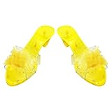 Gazocua Mädchen Prinzessin Schuhe | Cosplay Kristall Absätze,Fotobox Kristall Pantoffeln,für Bühnenauftritte Schulaufführungen Halloween Karneval Kostümpartys Theaterdarsteller Konzert