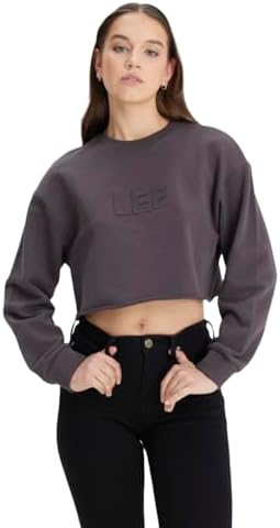 Lee Bisiklet Yaka Sweatshirt Kadın Sweatshirt, Siyah, S — Amazon ürün görseli