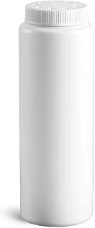 SKS Bottle & Packaging 8 Oz Plastic Powder Dispenser Bottles - White HDPE with Sifter Caps, Easy-Fill Wide Opening, Durable Construction, Ideal for Body Powders, Crafts, Cleaners, 12 Pack