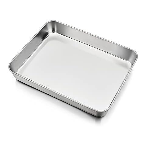 Backblech, HaWare Edelstahl Kleine Auflaufform Fettpfanne Ofenform Backofen, Rechteckige Tiefes Ofenblech Kuchenblech zum Backen / Braten / Servieren, Ungiftig & Gesund Cover
