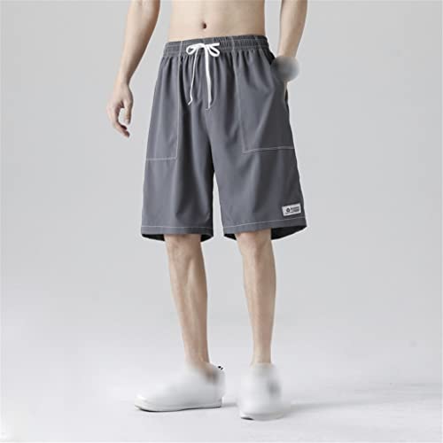 Short de basket en soie de glace mince et fluide pour homme