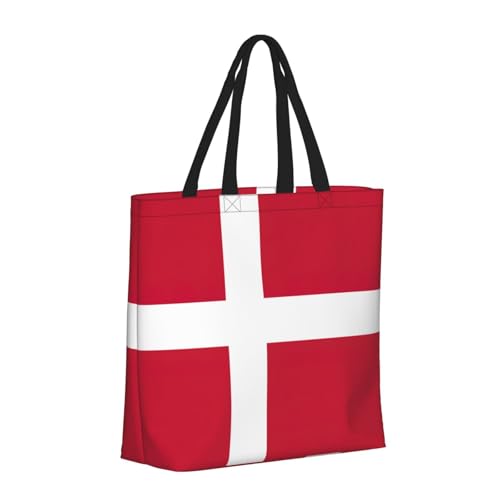 Danish flag Print Women's Portable Tote Bag - Large Shopper for Beach,Travel,Gym | Summer Handbag2