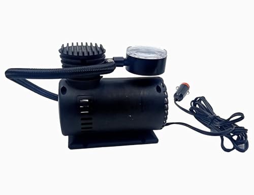 Image of 12V Portable Car Tyre Inflator, Heavy Duty Air Compressor Pump with Accurate Pressure Gauge, 220 PSI, Suitable for Cars, Bikes, and Inflatables
