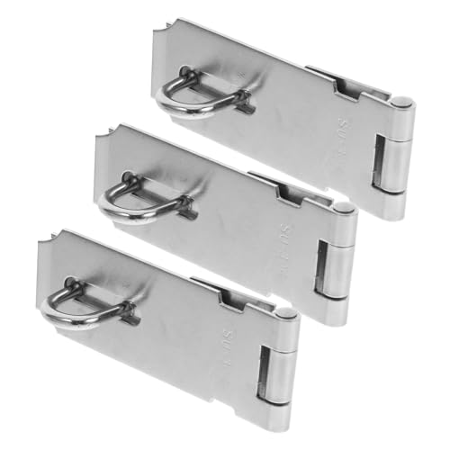 ABOOFAN Multi-Function Stainless Steel Hasp Lock 3 Set Latch for Door Cabinet Window Shed Anti-Theft Security Design