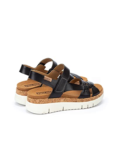 PIKOLINOS Wedge Sandals Leather Palma for Woman Black3