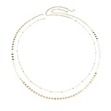 2pcs Belly Chain, Layered Belly Chain Adjustable Metal Link Body ChainBelt, Sexy Beads Chains for Women, Beads Chain Belly Chains Belts for Beach Gift Waist Girls Summer