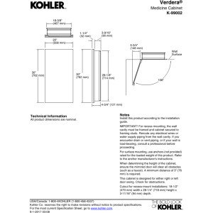 Kohler 99002-NA Verdera 20