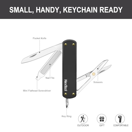 Nextool Keychain Knife, 5 In 1 Mini Multitool Key Chians, Small Pocket Knife With Key Ring, Scissors, Screwdrivers And Nail File thumb #4
