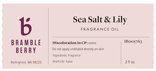 Image of Bramble Berry Sea Salt and Lily Fragrance Oil 2 oz | Fresh Floral Ocean Scent for Soap Making, Candles, Lotion, Bath Bombs & Perfume | Skin Safe, Vegan, Paraben & Phthalate Free