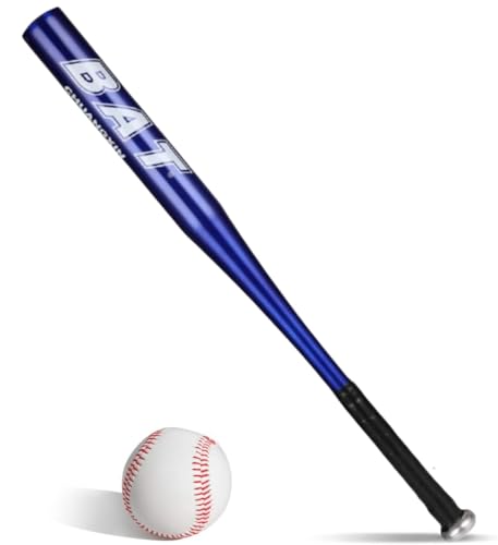 Battes de Baseball 25 Pouce Aluminium Bleu Antidérapante Baseball Métal Adulte Pro Léger pour Exercice Joueurs Jeu Homme Femme 63.5cm de Longueur Solide à...