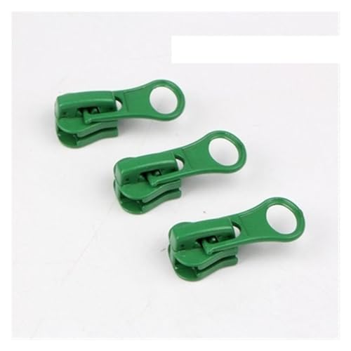 ZONSHJDKR Reemplazo de Cremallera, 5 Deslizadores de Cremallera Resina for Carpa, Equipaje, Abrigo, Chaqueta, Ropa, Tirador, Accesorios Costura Hechos a Mano, 20 Unidades por Lote(Green)