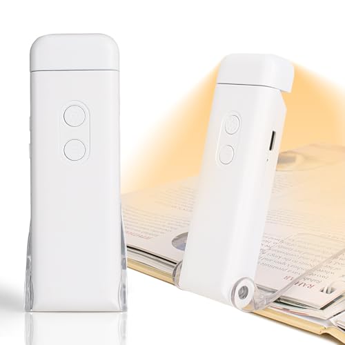SUNBEBE Lampe de Lecture Rechargeable USB, Lampe Clip pour Lit avec 3 Couleurs & 5 Niveaux de Luminosité, Protection Yeux, Compacte, Facile à Emporter