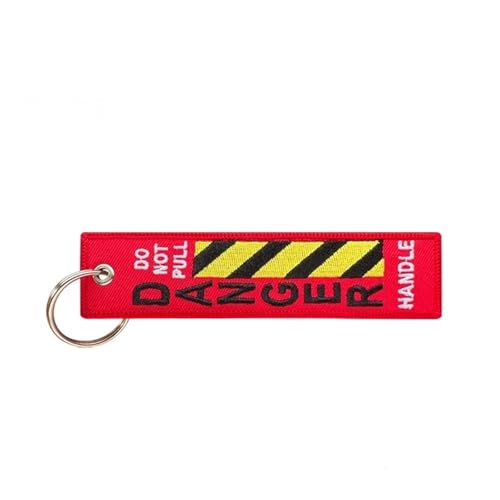 LYNMTPJ 1 Pc Wholesale Aviation Keychain Do Not Pull Danger Remove Before Flight Both Sides Embroidery Car Key Pendant Tag Accessories(Design 3) – vue 3