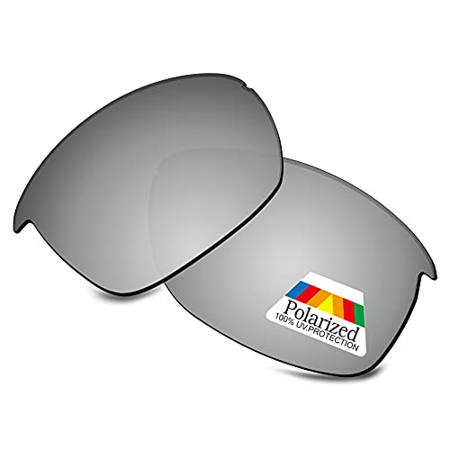 Bwake Lentes de repuesto para gafas de sol Oakley Unstoppable OO9191 POLARIZED, Plateado (Satin silver),