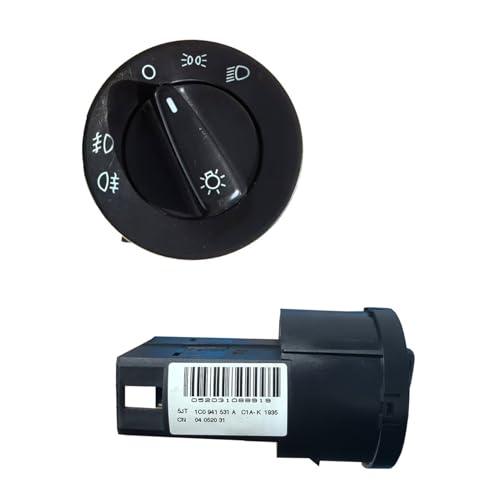 Original Factory Headlight Control Switch Fog Light Knob Compatible for VW Bora Golf Jetta MK4 4 IV 1J0-941-333A / 1J0-941-333B(1pcs)