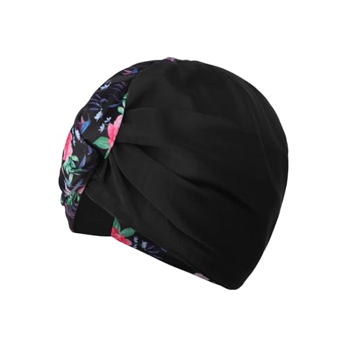 Bonnet de Bain pour Femmes à Large Tour de Tête Bonnet de Natation en Tissu Élastique Cagoule Piscine Élégante de Protection Cheveux pour Plage Piscine – vue 3