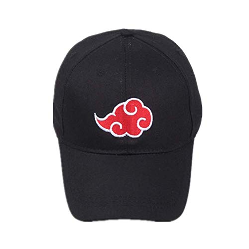 NOBRAND Heppy 100% algodón japonés Akatsuki Logo Anime Naruto Dad Hat Uchiha Family Logo Bordado Gorras de béisbol Negro Snapback Sombreros Dropship