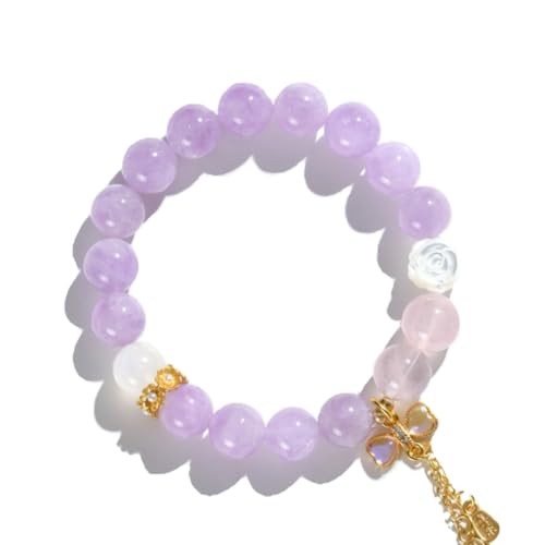Bracelet perles d'eau douce véritable citrine et pompon kunzite luxe