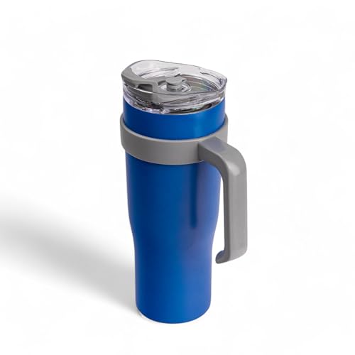 Image of The Memory Company Officially Licensed 46oz Team Color Slim Tumbler with Straw and Handle, Detroit Lions