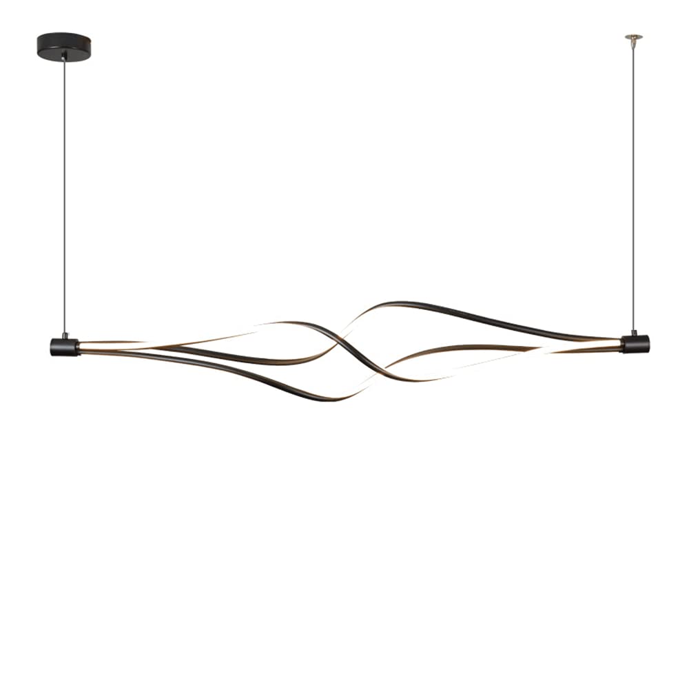 Lampes à suspension décoratives à torsion en métal noir style contemporain