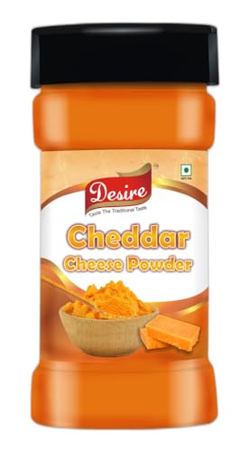 Desire Cheddar Cheese Powder for Pasta, Pizza, Nachos, Fries & Popcorn Seasoning | Rich, Creamy Flavor | 50 Gram