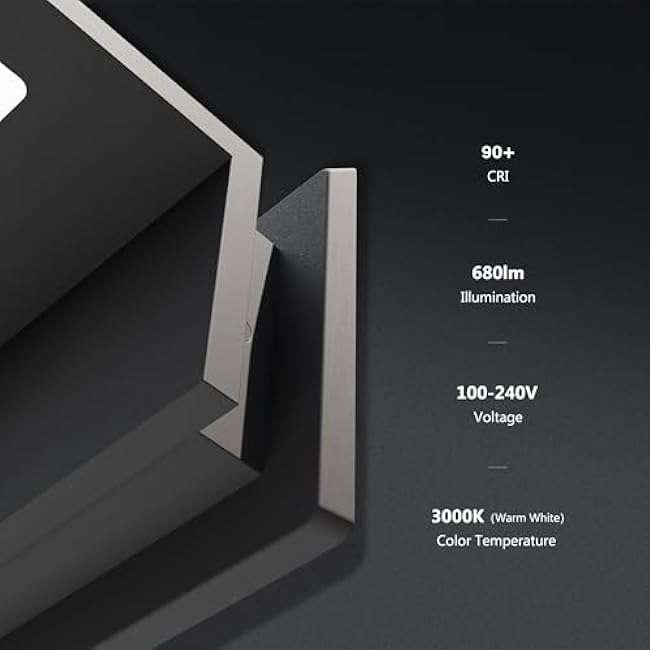 Modern Outdoor Wall Lights LED Integrated Wall Sconce Aluminum Porch Lights Exterior Wall Sconce Matte Black Outside Wall Mount Lights for Front Door House Garage 10W 680lm (Dark Grey)