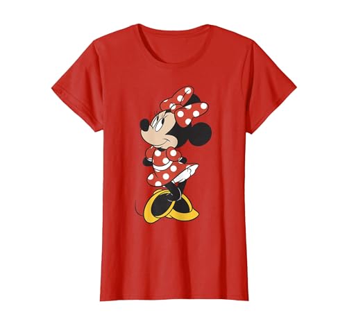 Disney Minnie Mouse classique Minnie Pose graphique T-Shirt, Femme, Rouge, S
