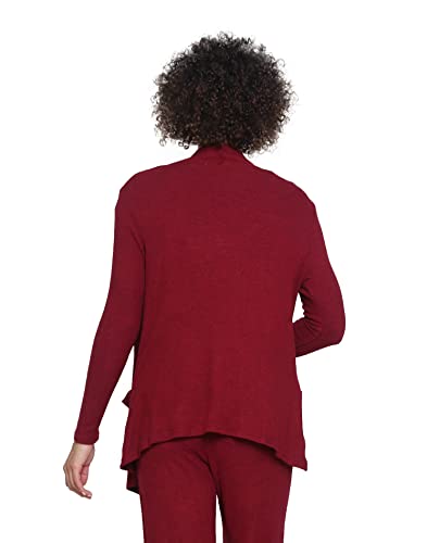 Image of LA CERA Women's Open Front Casual Long Sleeve Knit Classic Sweaters Comfortable Brushed Cascase Cardigan