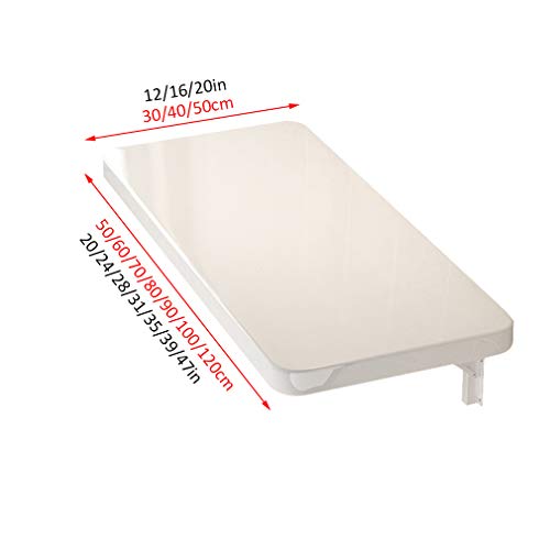 Table pliante murale blanche 70x40 cm pour bureau et cuisine - 5