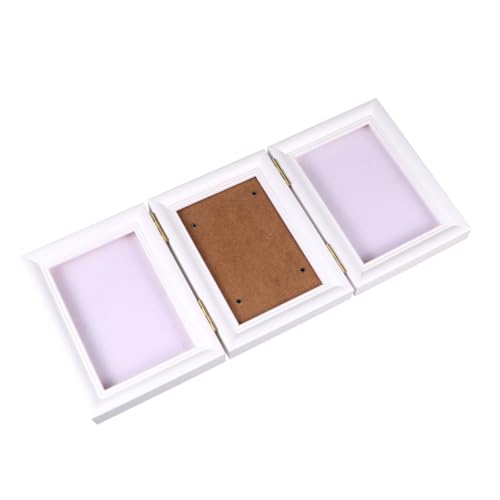 Angoily 1pc Creative Pet Footprint Photo Frame Fold Keepsake for Dog and Cat Display White and Design for and Memorials