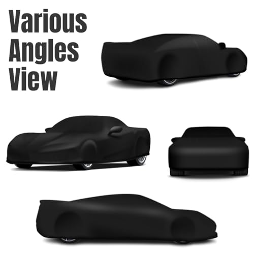 Image of Black Car Cover Full Exterior Cover Indoor Protection UV Resistant Car Cover Velvet Elastic Fabric Soft Inner Layer Cover Not Waterproof Accessories for Corvette C6 2005-2013
