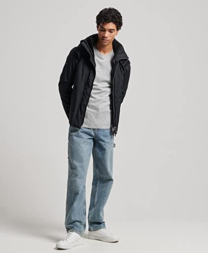 Superdry Mens Pop Zip Hood Arctic Sd-Windcheater Jacket Black/Rock Size S #TOP6