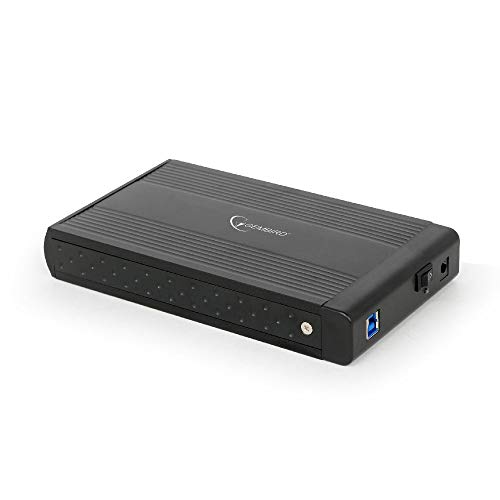 Gembird HDD external enclosure Gembird for 3.5'' SATA - USB 3.0, Aluminium, Black