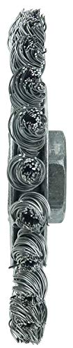 Image of Weiler 13266 Cable Twist Knot Wire Wheel 4 inch, .020 inch Steel Fill, 5 /8 inch-11 Unc Nut, Made in the USA