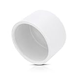 PVC Sch 40 End Cap SOC Solvent Weld, White, 4', PVC Pipe Fitting Pressure Rated Water Line Irrigation Plumbing Connector
