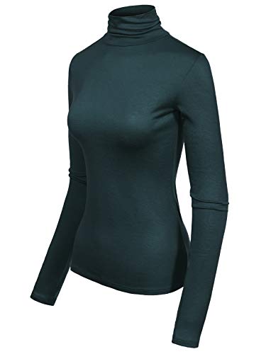 Image of MixMatchy Women's Slim Lightweight Long Sleeve Pullover Turtleneck Mock Shirts Base Layer Undershirts Active Tops