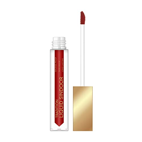 Image of SWISS BEAUTY Tradition Natural Liquid Sindoor| Smudge-Proof | Long-Lasting | Shade- Hot Red, 6ml